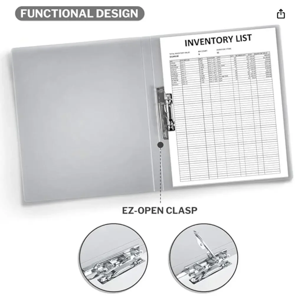 3-Pack Punchless, Ringless Clamp Binder, Holds 100 Letter Size Pages (Black)